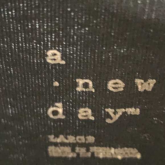 A New Day Black Long Sleeve Crew Neck Tee | Size Large | Layered Moto Look - Picture 7 of 10